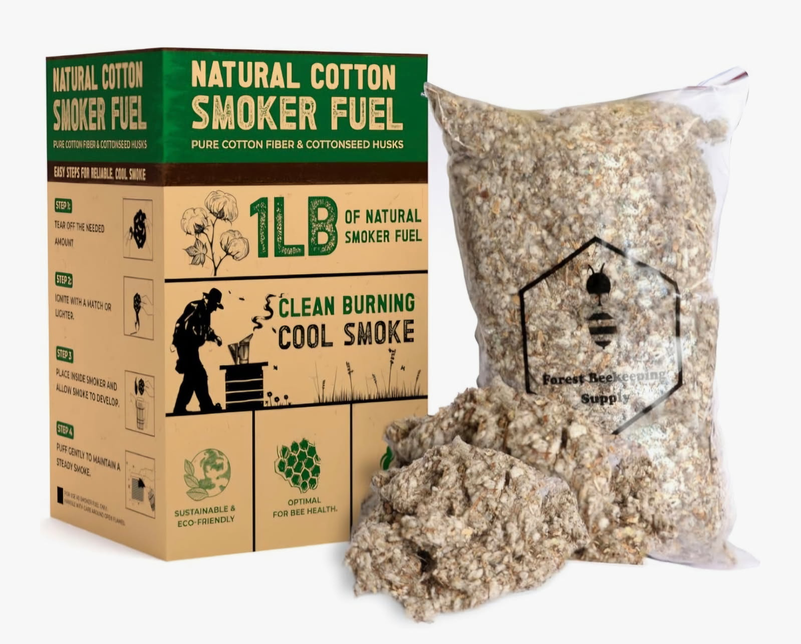 Smoker Fuel | All Natural Cotton Fiber | 1 LBS Bag